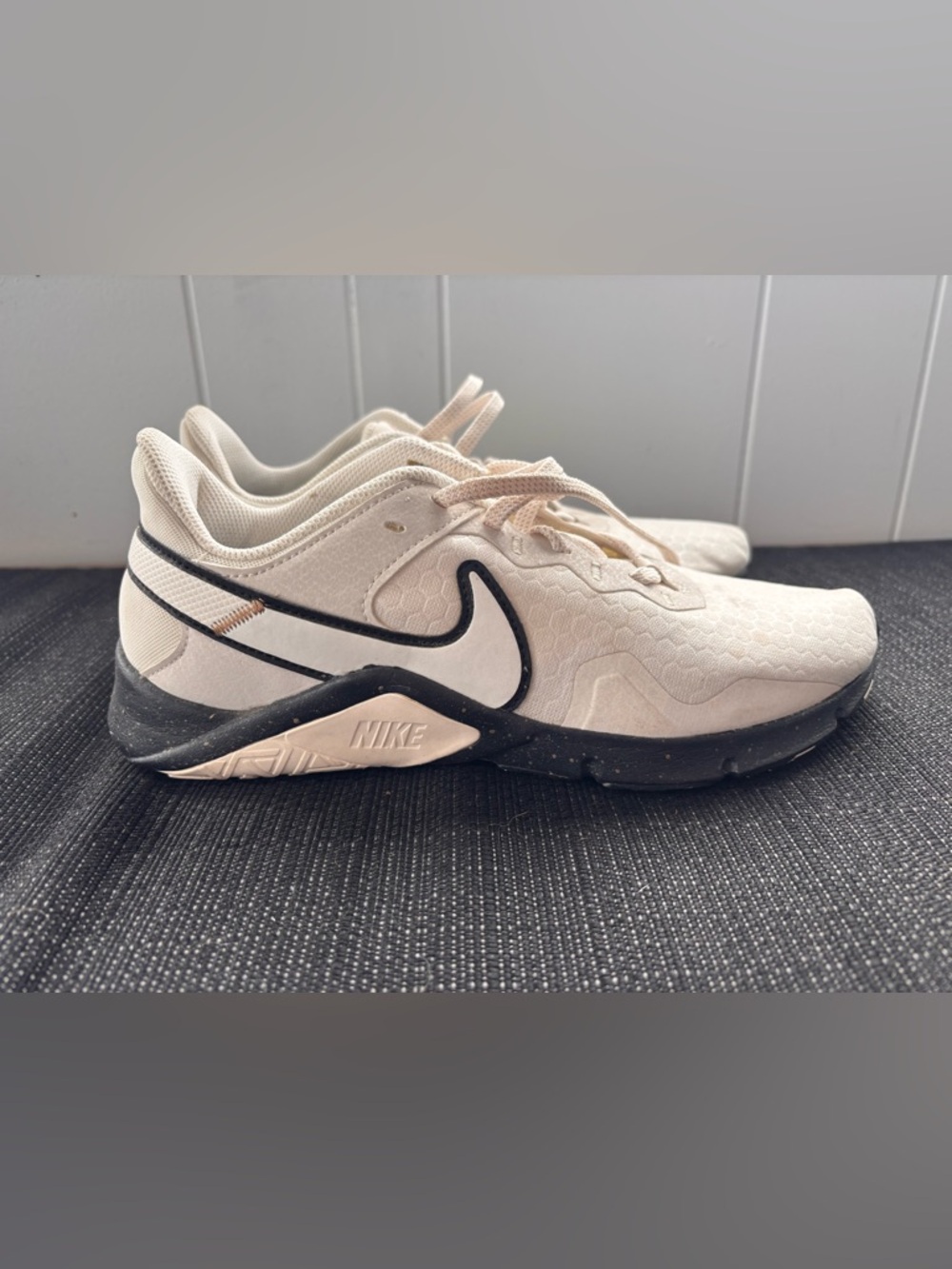 Nike Beige and Black Women's Training Sneakers